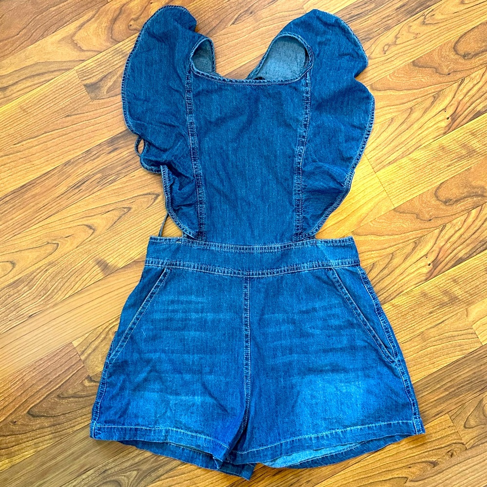 VICI Do+Be Denim Ruffle Romper Small